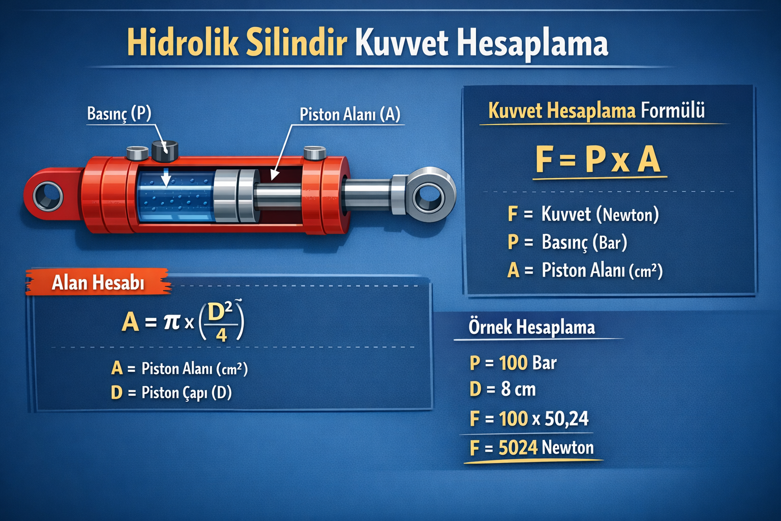 Hidrolik Silindir Kuvvet  Hesaplama